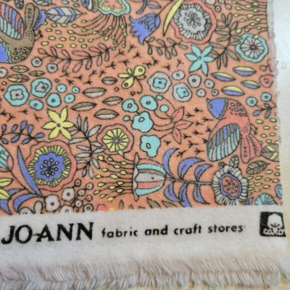 Joann Exclusive Bird Floral Flannel Fabric 44x32" Peach Nature Boho Print - Picture 10 of 13